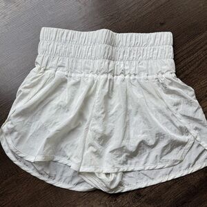 White High-Waisted FP Movement Athletic Shorts
